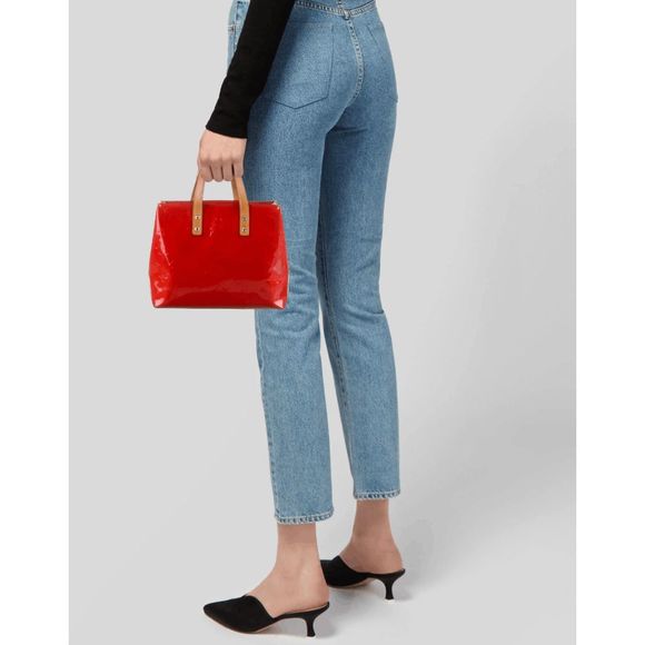 Louis Vuitton Red Monogram Vernis Reade PM Handbag w/Dust Bag & Maintenance Card - Picture 15 of 15